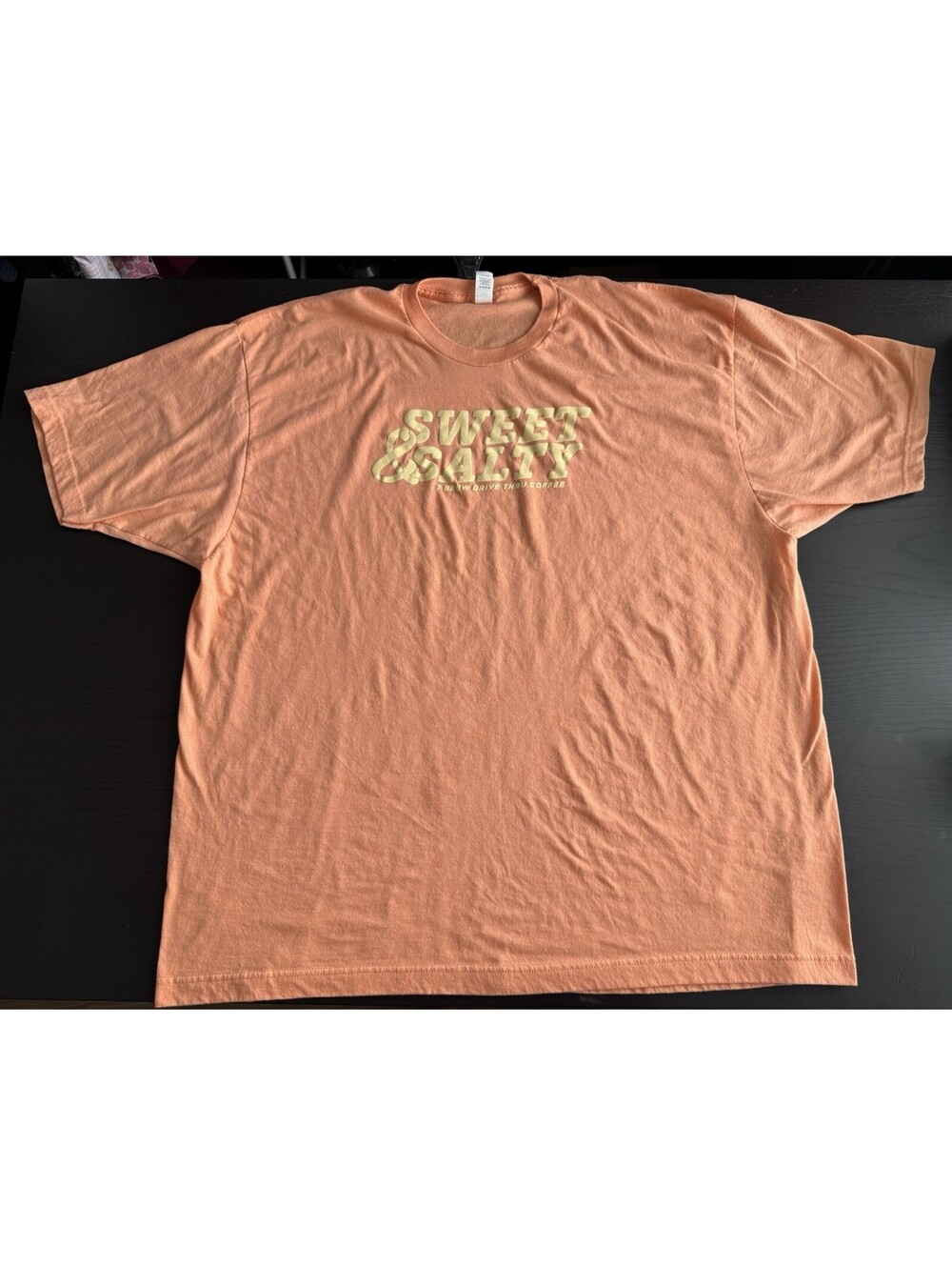 7 Brew Coffee Drive Thru Sweet & Salty Shirt 3XL Peach Orange Tultex 2022